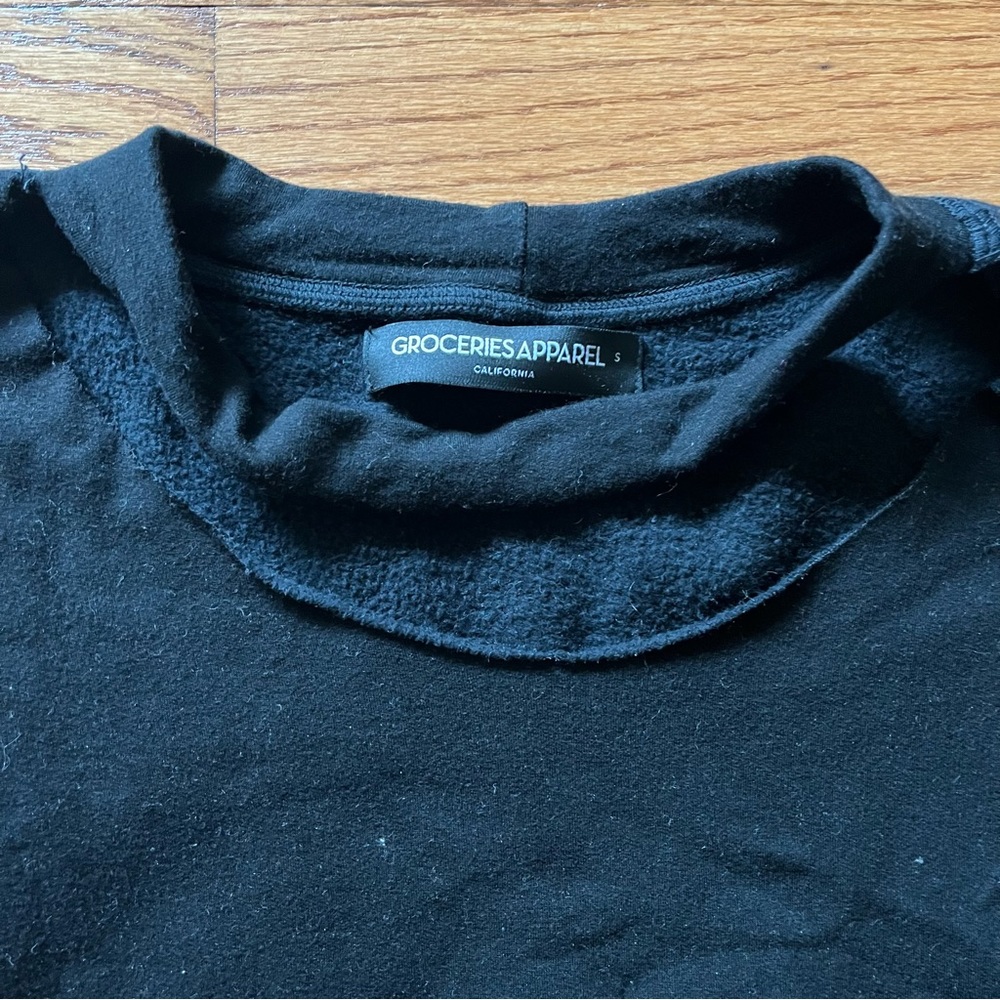 Groceries Apparel Black Cutout Fleece Sweatshirt - Picture 3 of 4